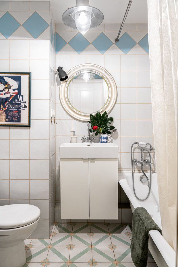 Фотография: Ванная в стиле Скандинавский, Эклектика, Квартира, Проект недели, Красногорск, 1 комната, до 40 метров, Ирина Очирова – фото на INMYROOM