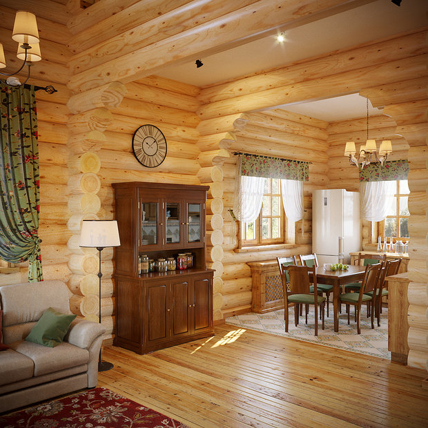 Фото из портфолио Дачный дом из оцилиндрованного бревна – фотографии дизайна интерьеров на INMYROOM