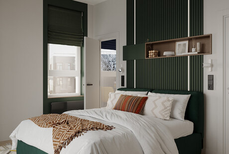 Яркая квартира в Пушкино (Спальня и кабинет)