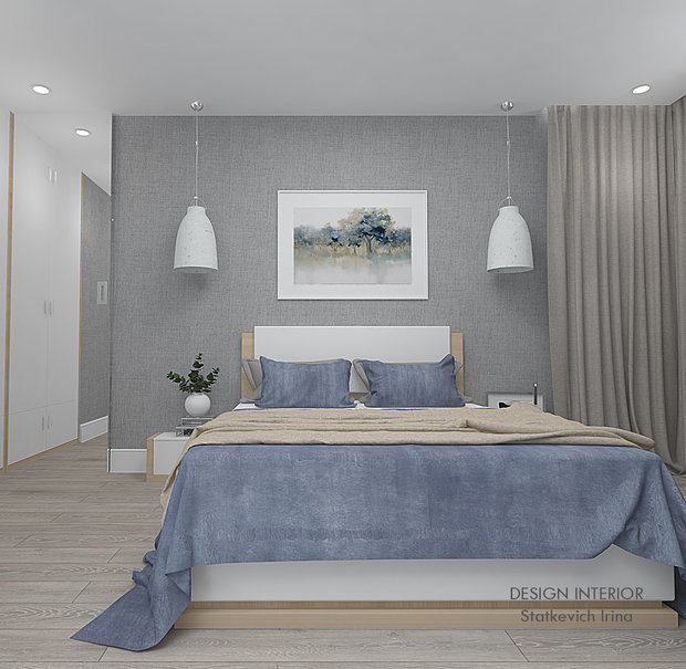 Фото из портфолио Проект в серо-синих тонах – фотографии дизайна интерьеров на INMYROOM