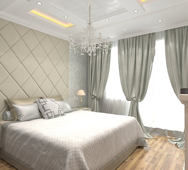Фото из портфолио Спальня в серебристых тонах. – фотографии дизайна интерьеров на INMYROOM