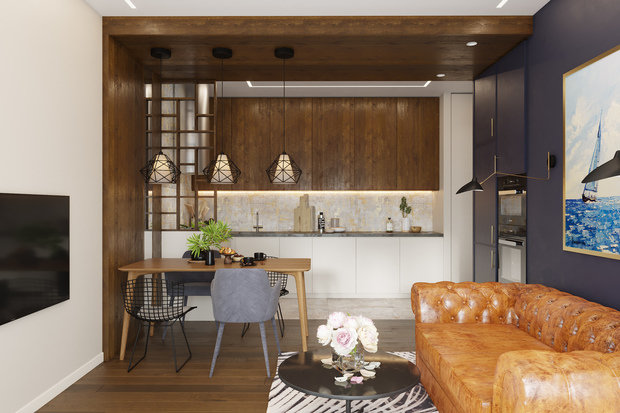 Фотография: Гостиная в стиле Современный, Квартира, Проект недели, Москва, 4 и больше, 60-90 метров, Более 90 метров, Levitorria, Полина Тимонич – фото на INMYROOM