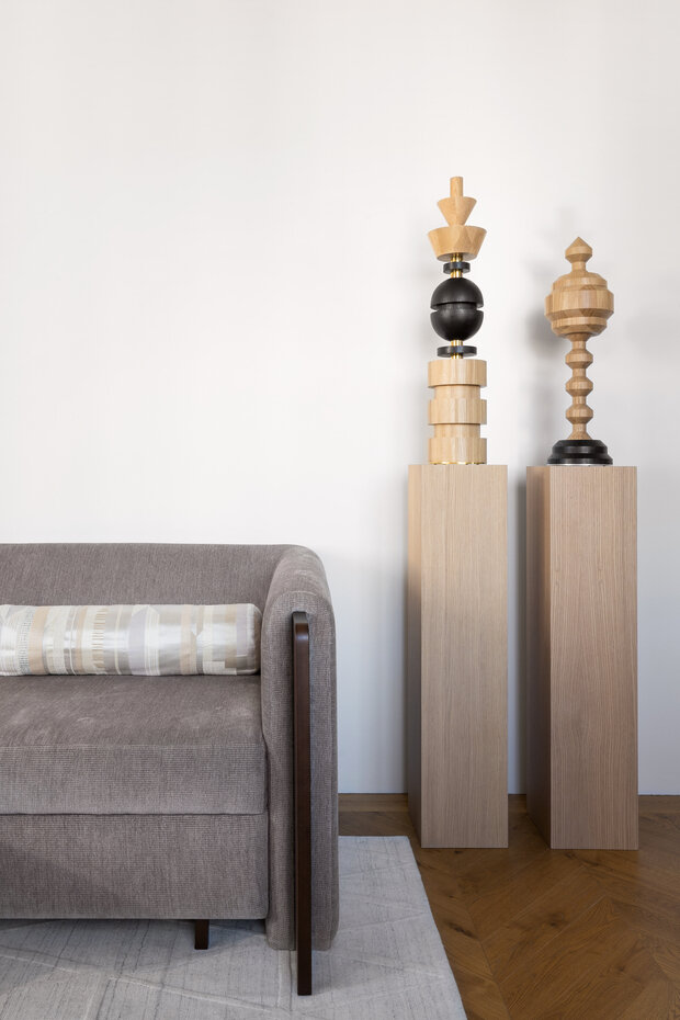 Фотография: Гостиная в стиле Современный, Квартира, Проект дня, Москва, 3 комнаты, Более 90 метров, минимализм, современный, фото интерьера, дизайн интерьера фото, винтаж/ретро, Валерия Разумова – фото на INMYROOM