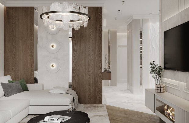 Фото из портфолио Дизайн интерьера квартиры в ЖК «Черная Речка 41» в стиле современный минимализм с элементами классики – фотографии дизайна интерьеров на INMYROOM