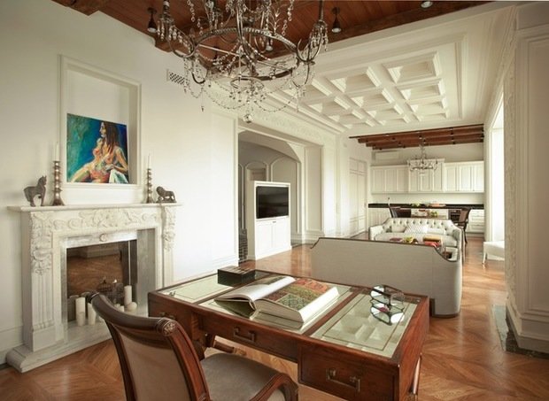 Фотография: Кабинет в стиле Классический, Современный, Эклектика, Советы, Анастасия Каспарян, Юлия Соловьева, белый интерьер, Ксения Педоренко – фото на INMYROOM