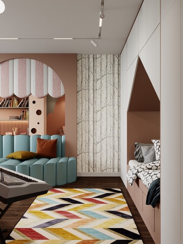 Фотография: Детская в стиле Современный, Эклектика, Квартира, Проект недели, Санкт-Петербург, 4 и больше, Более 90 метров, Монолитно-кирпичный, VizDiz, Илона Ореховская – фото на INMYROOM