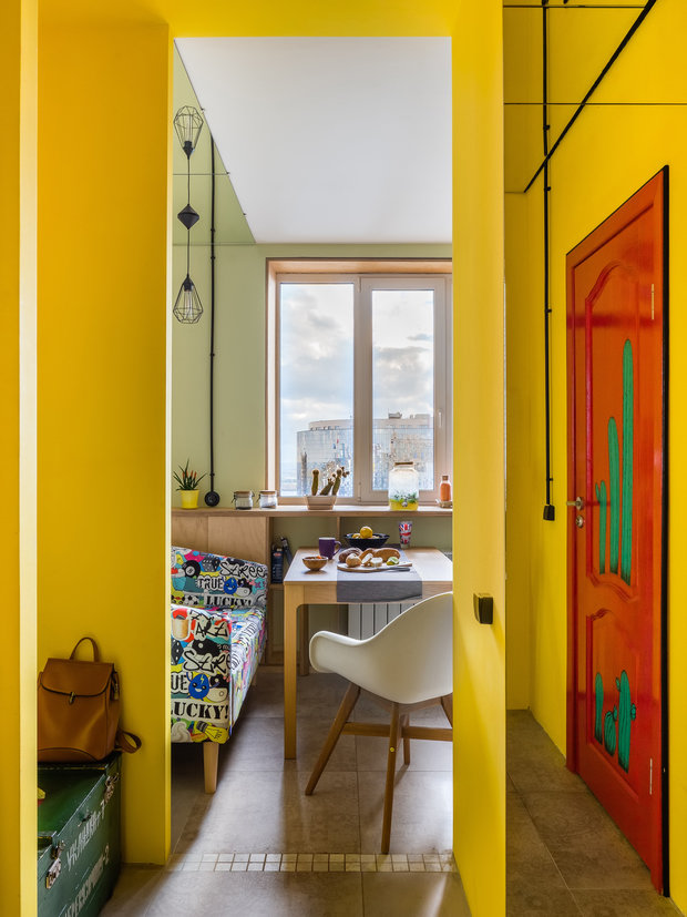 Фотография: Кухня и столовая в стиле Лофт, Квартира, Проект недели, Самара, 1 комната, до 40 метров, Екатерина Малмыгина – фото на INMYROOM