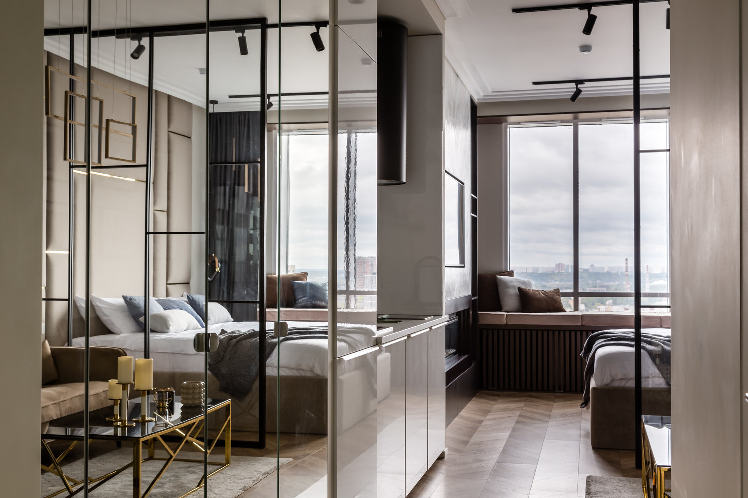 Фотография: Гостиная в стиле Современный, Квартира, Проект недели, Москва, до 40 метров, Marmur, Лилия Чеботарева – фото на INMYROOM