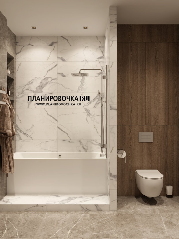 Фото из портфолио ЖК "Вандер Парк", Санузел 6,4 м2 – фотографии дизайна интерьеров на INMYROOM