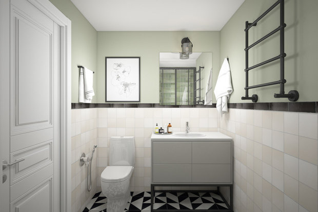 Фотография: Ванная в стиле Скандинавский, Детская, Лофт, Квартира, Проект недели, Москва – фото на INMYROOM
