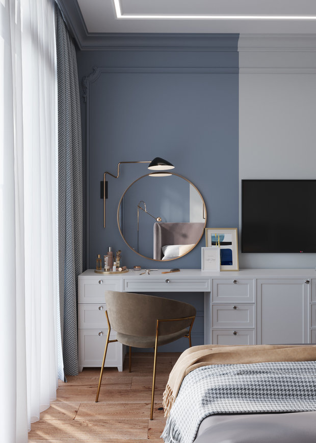 Фотография: Спальня в стиле Классический, Современный, Квартира, Проект дня, Москва, 4 и больше, Более 90 метров, Deus of House – фото на INMYROOM