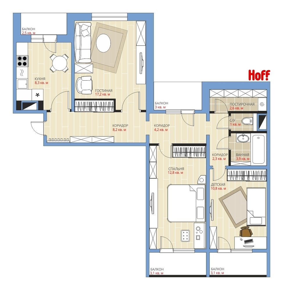 Фотография: в стиле , Квартира, HOFF, Перепланировка, HOFF, Анастасия Киселева, П-55, Панельный дом, 3 комнаты, 60-90 метров – фото на INMYROOM Фотография: в стиле , Квартира, HOFF, Перепланировка, HOFF, Анастасия Киселева, П-55, Панельный дом, 3 комнаты, 60-90 метров – фото на INMYROOM