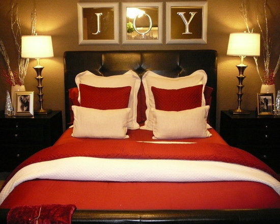 Фотография: Спальня в стиле Современный, Интерьер комнат, Цвет в интерьере, Красный – фото на INMYROOM