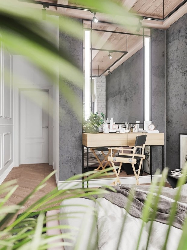 Фотография: Спальня в стиле Лофт, Эклектика, Квартира, Проект недели, Москва, 3 комнаты, 60-90 метров, Анна Показаньева – фото на INMYROOM