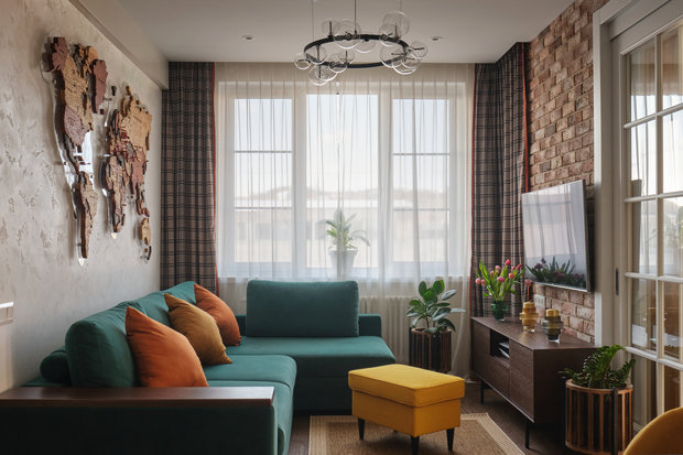 Фотография: Гостиная в стиле Современный, Прованс и Кантри, Квартира, Проект недели, Московская область, 3 комнаты, Более 90 метров, Ольга Долидзе – фото на INMYROOM