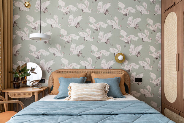 Фотография: Спальня в стиле Современный, Эклектика, Бохо, эклектика с элементами средиземноморского и современного стилей, современный с элементами средиземноморского, Квартира, Проект дня, Москва, Фили, 2 комнаты, 40-60 метров, Валерия Анисимова, современный с элементами эклектики, Анастасия Ярышева – фото на INMYROOM