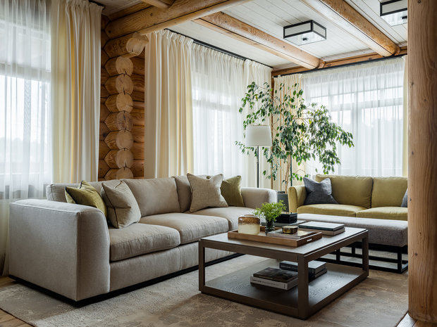 Фотография: Гостиная в стиле Классический, Современный, Дом, Проект недели, Дина Салахова, Дом и дача, Московская область, 4 и больше, Более 90 метров – фото на INMYROOM