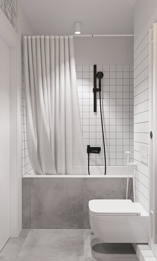 Фотография: Ванная в стиле Скандинавский, Современный, Минимализм, Малогабаритная квартира, Квартира, Проект дня, Москва, Кирпичный дом, 1 комната, до 40 метров, Винтажный, Анастасия Родина, II-18-01/09 – фото на INMYROOM