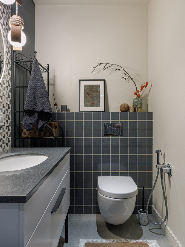 Фотография: Ванная в стиле Скандинавский, Современный, Эклектика, Квартира, Проект дня, Монолитный дом, 4 и больше, Более 90 метров, Уфа, Лилия Асфандиярова, Винтажный – фото на INMYROOM