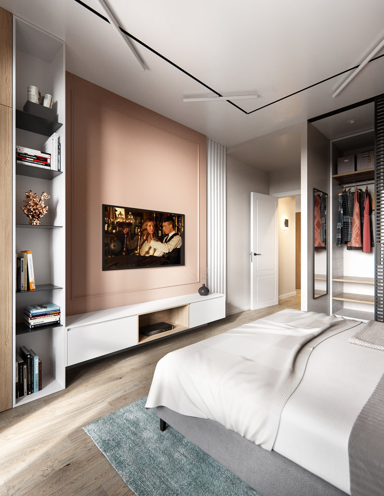 Фотография: Спальня в стиле Современный, Скандинавский, Квартира, Проект недели, Санкт-Петербург, 3 комнаты, 60-90 метров, Олег Минц – фото на INMYROOM