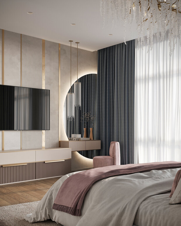 Фото из портфолио Дизайн интерьера квартиры в ЖК «Champine (Шампайн)» в стиле современная классика – фотографии дизайна интерьеров на INMYROOM