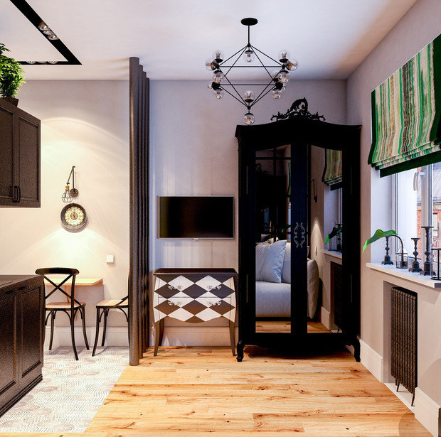 Фотография: Гостиная в стиле Лофт, Эклектика, Малогабаритная квартира, Студия, Проект недели, Марина Саркисян – фото на INMYROOM