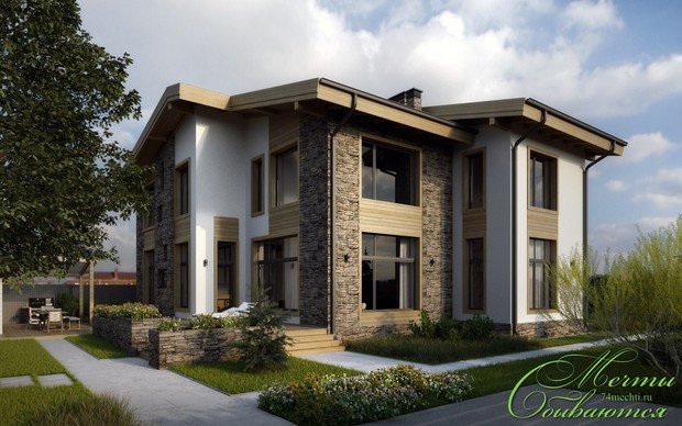 Фото из портфолио Двухэтажный загородный дом с гаражом – фотографии дизайна интерьеров на INMYROOM