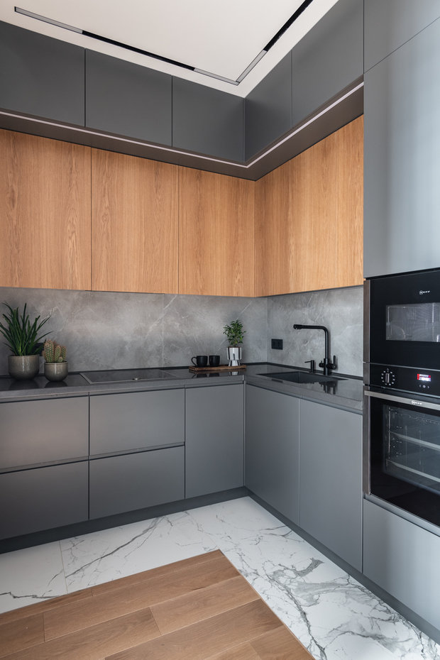 Фотография: Кухня и столовая в стиле Современный, Минимализм, Квартира, Проект недели, Москва, 3 комнаты, 40-60 метров, Карине Мхитарян – фото на INMYROOM