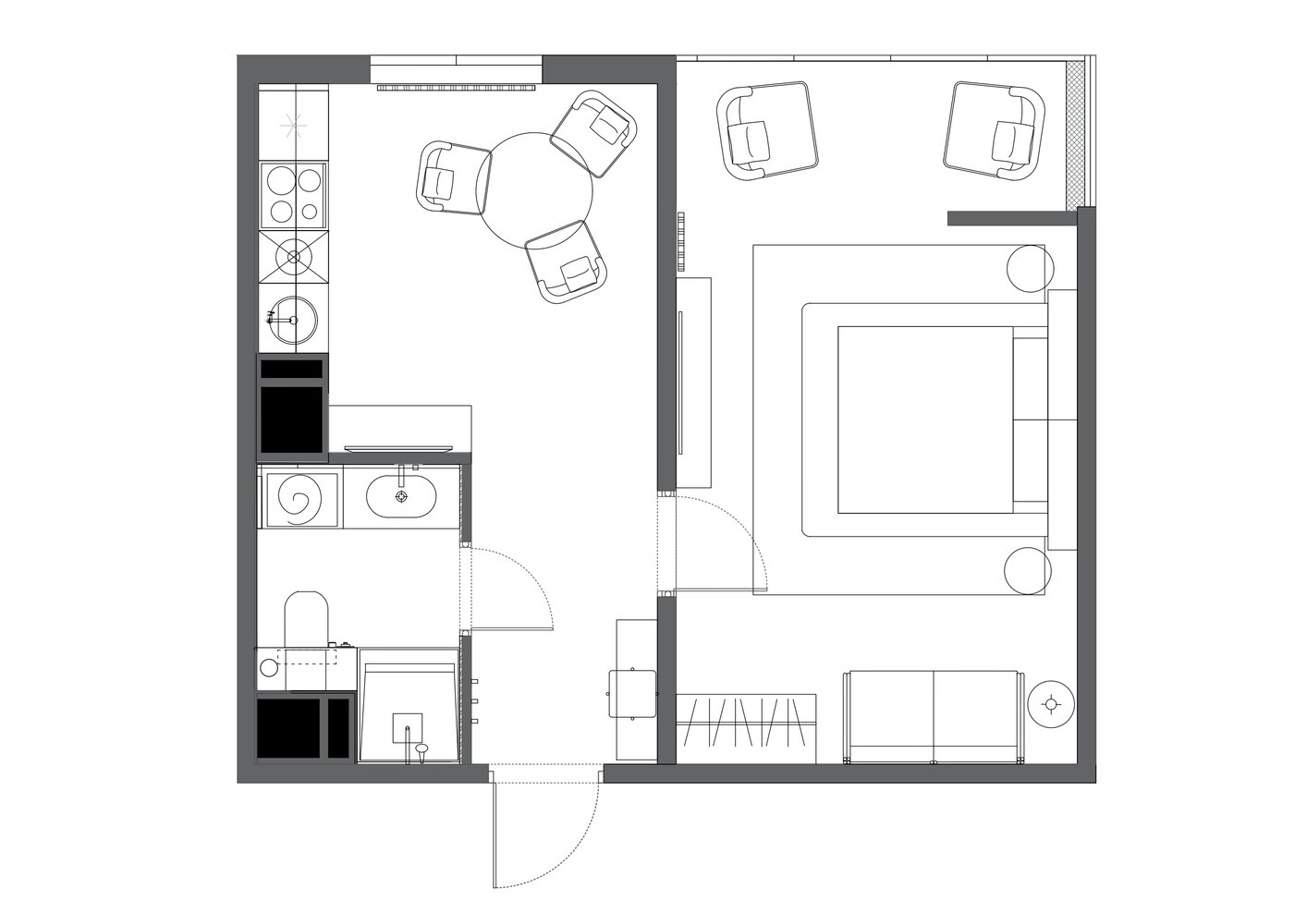 Фотография: в стиле , Современный, Квартира, Проект недели, Москва, Монолитный дом, 2 комнаты, до 40 метров, Анна Луцкевич – фото на INMYROOM Фотография: в стиле , Современный, Квартира, Проект недели, Москва, Монолитный дом, 2 комнаты, до 40 метров, Анна Луцкевич – фото на INMYROOM