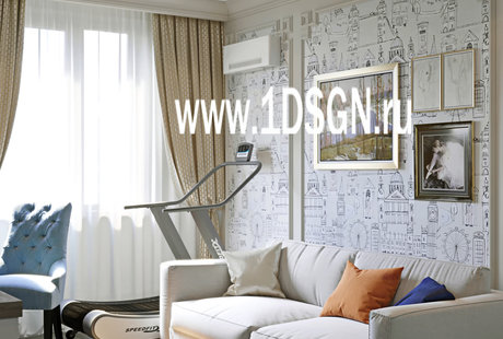 Дизайн интерьера Гостивая спальня в квартире г.Москва