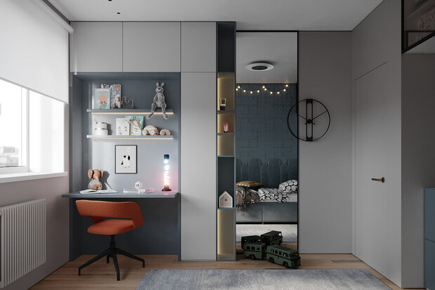 Фотография: Детская в стиле Современный, Хай-тек, Минимализм, Квартира, Проект недели, Москва, 3 комнаты, 60-90 метров, Buro DA, Анастасия Калинина, Дарья Митина – фото на INMYROOM