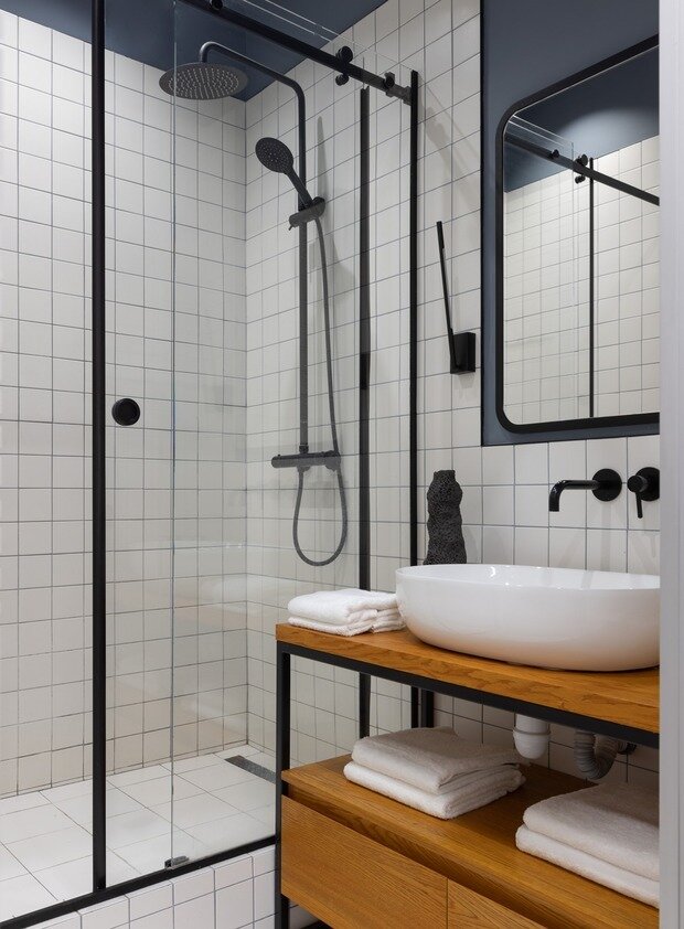 Фотография: Ванная в стиле Скандинавский, Современный, Минимализм, Проект недели, Москва, Сталинка, Кирпичный дом, 4 и больше, 60-90 метров, Анна Никитина – фото на INMYROOM