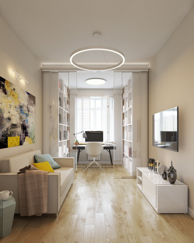 Фотография: Кабинет в стиле Современный, Квартира, Проект дня, Москва, Студия 3.14, Сталинка, 3 комнаты, 60-90 метров, Марина Козлякова – фото на INMYROOM