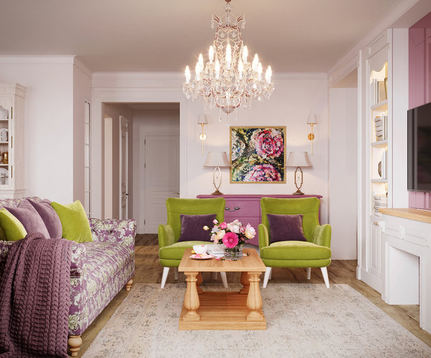 Фото из портфолио Гостиная в стиле Прованс в проекте " Весенний сад"  – фотографии дизайна интерьеров на INMYROOM