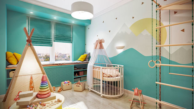 Фотография: Детская в стиле Скандинавский, Современный, Эклектика, Квартира, Планировки, Проект недели, Желтый, Синий, Бирюзовый, Химки, Co:Interior, Ирина Цинкер, Полина Старчикова – фото на INMYROOM
