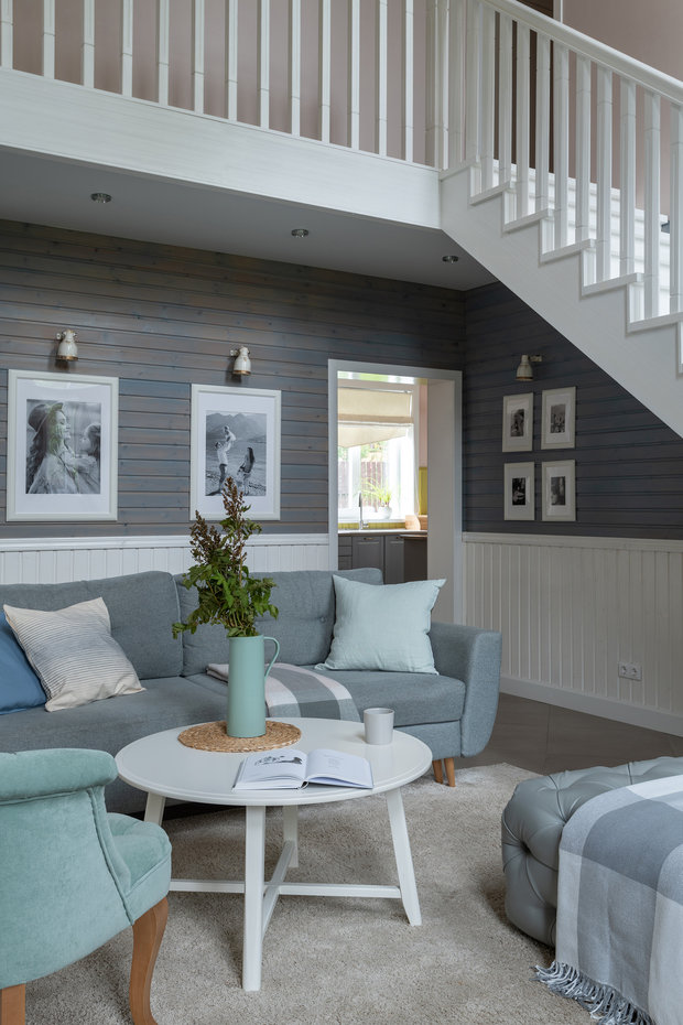 Фотография: Гостиная в стиле Прованс и Кантри, Скандинавский, Дом, Проект дня, Дача, Дом и дача, Екатеринбург, 4 и больше, Более 90 метров, On_Design_Lab – фото на INMYROOM