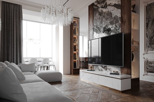 Фото из портфолио Гостиная. Кухня. Ванная. Duderhof Club – фотографии дизайна интерьеров на INMYROOM