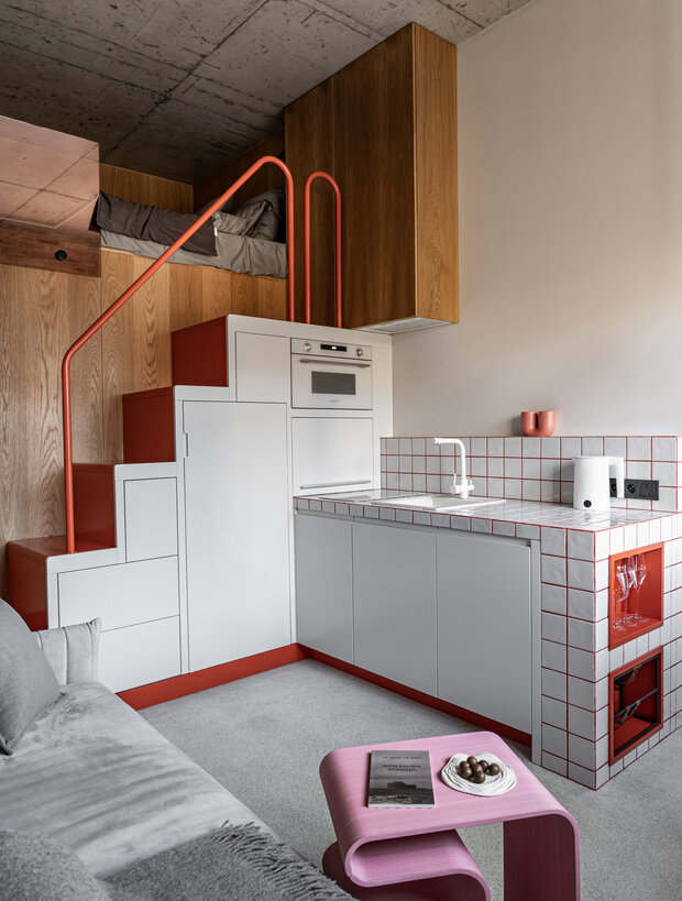 Фотография: Кухня и столовая в стиле Лофт, Современный, Эклектика, Малогабаритная квартира, Квартира, Студия, Проект дня, Санкт-Петербург, Сталинка, до 40 метров, современный с элементами лофта, Светлана Горянина – фото на INMYROOM