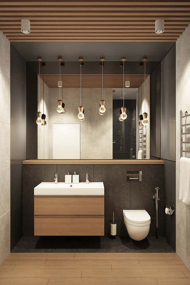 Визуализация интерьера ванной комнаты в современном стиле
