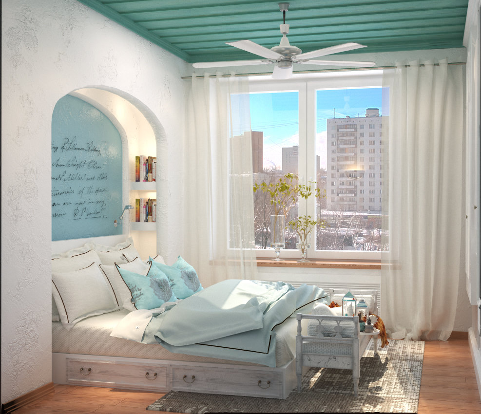 Фотография: Спальня в стиле Прованс и Кантри, Восточный, Квартира, Дома и квартиры, Проект дня, Средиземноморский – фото на INMYROOM Фотография: Спальня в стиле Прованс и Кантри, Восточный, Квартира, Дома и квартиры, Проект дня, Средиземноморский – фото на INMYROOM