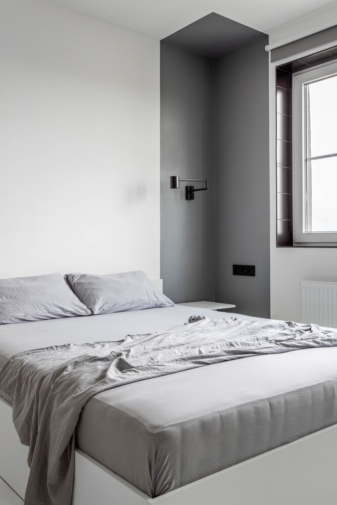 Фотография: Спальня в стиле Современный, Квартира, Минимализм, Проект недели, Рустэм Уразметов, 2 комнаты, 40-60 метров, Уфа – фото на INMYROOM Фотография: Спальня в стиле Современный, Квартира, Минимализм, Проект недели, Рустэм Уразметов, 2 комнаты, 40-60 метров, Уфа – фото на INMYROOM