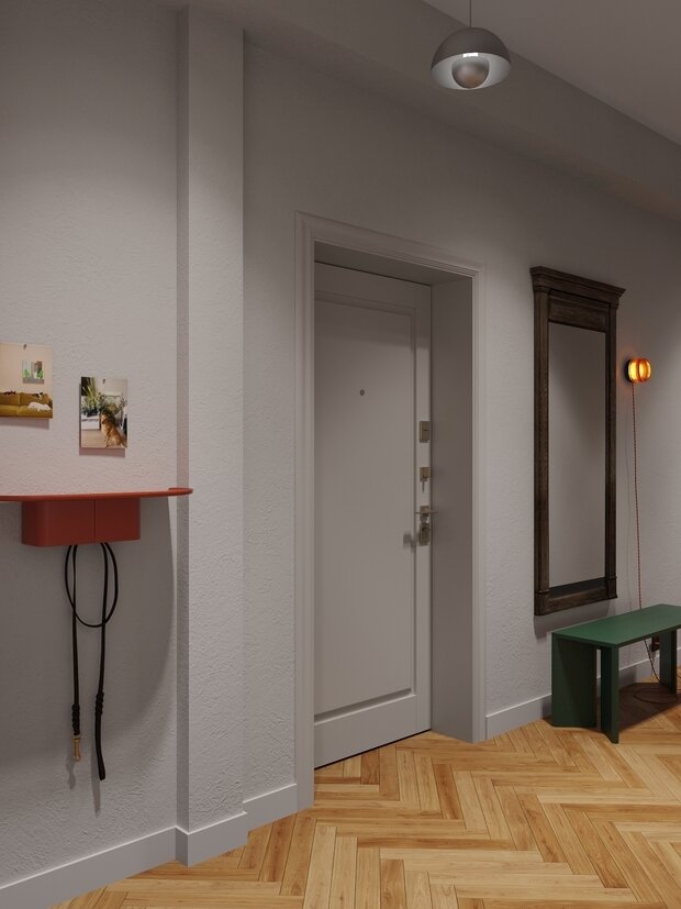 Фотография: Прихожая в стиле Скандинавский, Современный, Эклектика, Квартира, Проект недели, Москва, 4 и больше, Более 90 метров, DSGN HUB, Винтажный – фото на INMYROOM