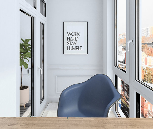 Фотография: Балкон в стиле Скандинавский, Современный, Квартира, Проект недели, Балашиха, Монолитный дом, 4 и больше, Более 90 метров, Нина Шуберт – фото на INMYROOM