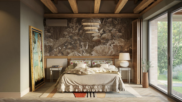 Фотография: Спальня в стиле Прованс и Кантри, Дом, Проект дня, Дом и дача, 3 комнаты, Более 90 метров, Астраханская область, Николай Рогожников, Антон Сорокин – фото на INMYROOM