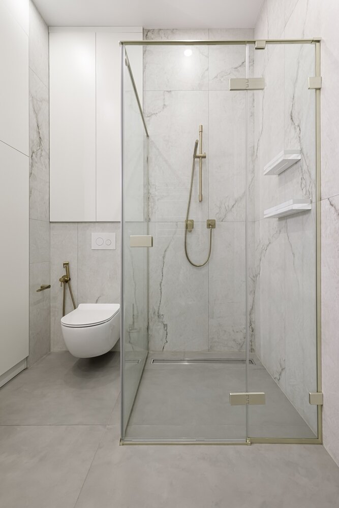 Фотография: Ванная в стиле Классический, Современный, Квартира, Проект дня, Москва, Сталинка, Кирпичный дом, 2 комнаты, 40-60 метров, Дарья Филиппова – фото на INMYROOM