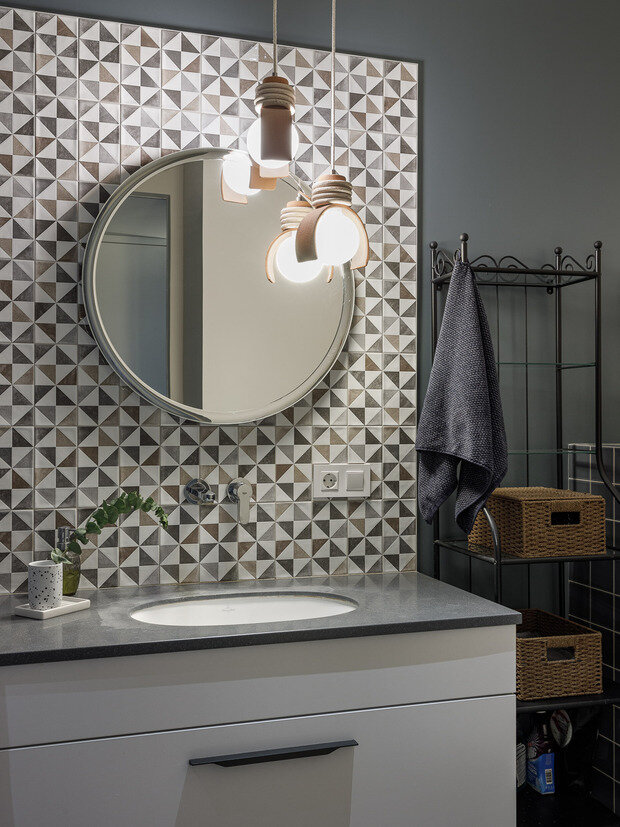 Фотография: Ванная в стиле Скандинавский, Современный, Эклектика, Квартира, Проект дня, Монолитный дом, 4 и больше, Более 90 метров, Уфа, Лилия Асфандиярова, Винтажный – фото на INMYROOM