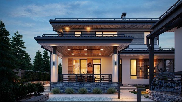 Фото из портфолио Динамичный загородный дом – фотографии дизайна интерьеров на INMYROOM