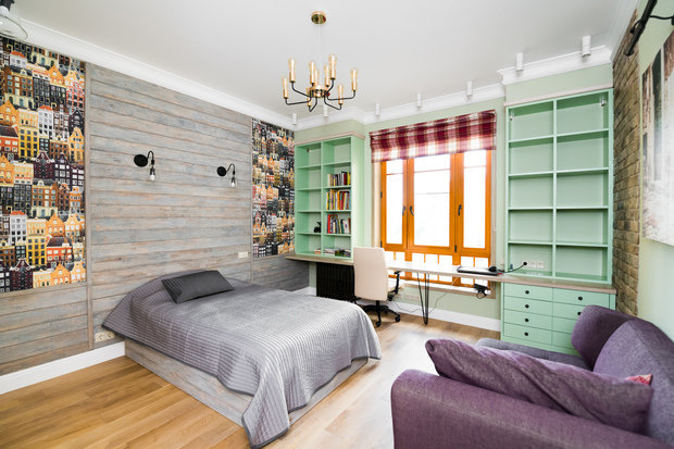 Фотография: Детская в стиле Лофт, Прованс и Кантри, Квартира, Проект недели, Москва, Альбина Алиева, Монолитный дом, 4 и больше, Более 90 метров – фото на INMYROOM