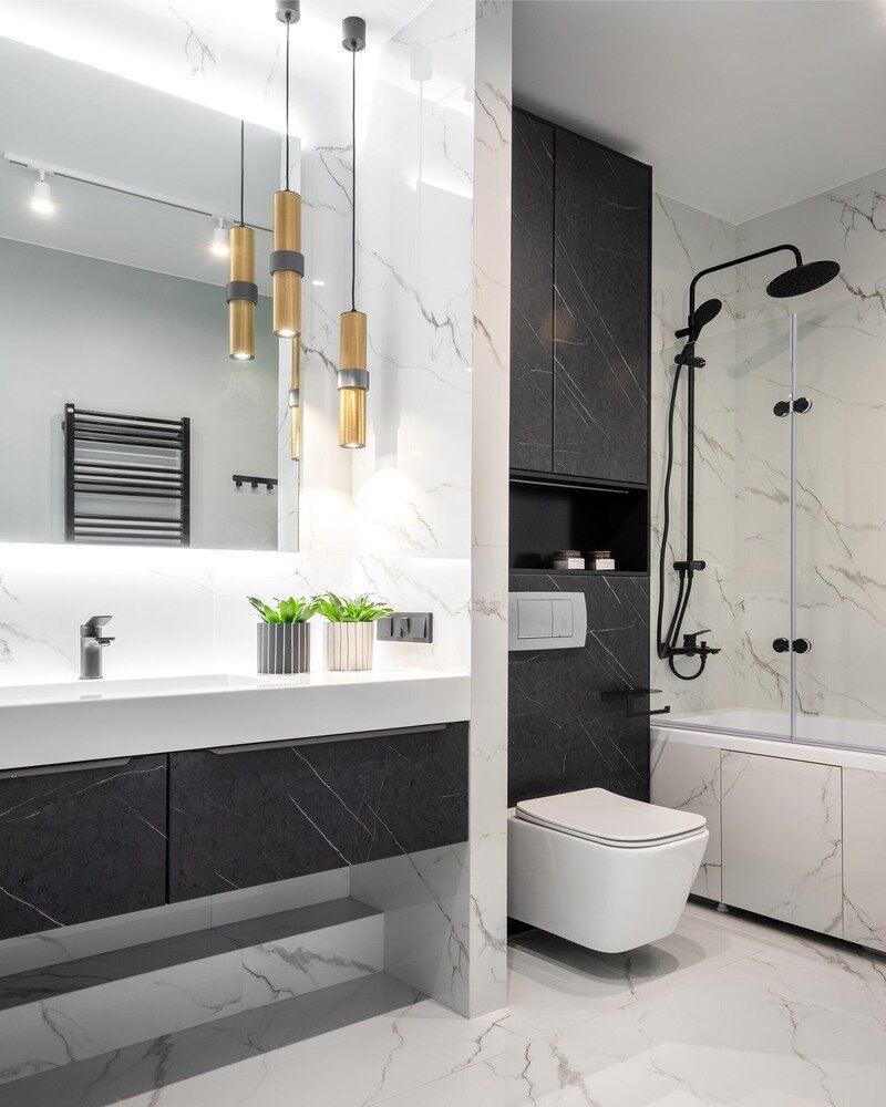 Фотография: Ванная в стиле Современный, Классический, Квартира, Проект недели, Москва, Марина Козлова, 3 комнаты, 60-90 метров, ColorCode Interiors – фото на INMYROOM