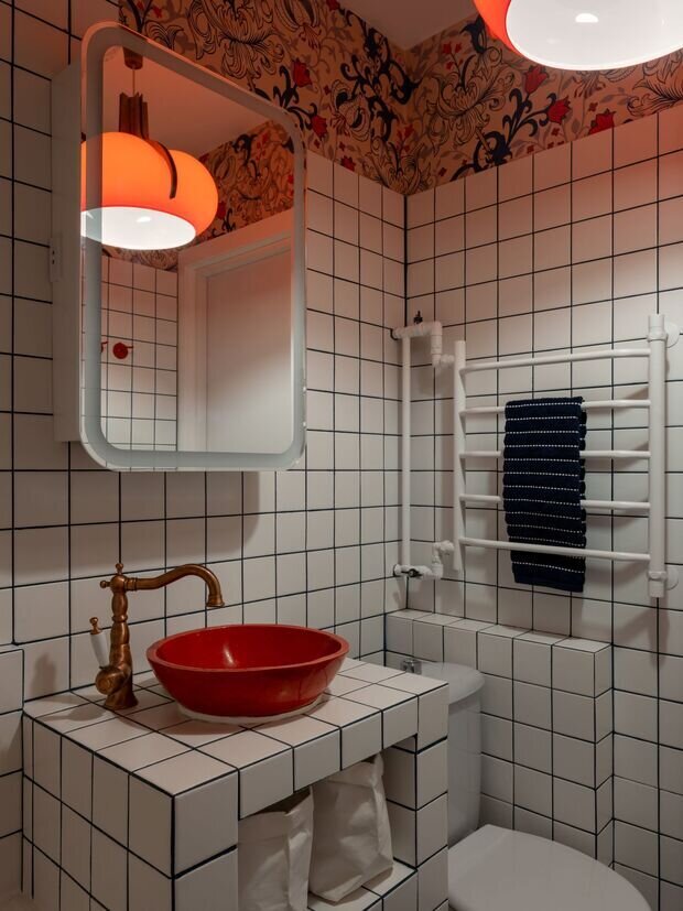 Фотография: Ванная в стиле Скандинавский, Современный, Эклектика, Винтажный, Квартира, Проект дня, Москва, Хрущевка, 2 комнаты, 40-60 метров, Настасья Дуленко – фото на INMYROOM